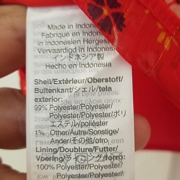 MADEWELL Tiered Sleeved Red Peplum Top In Metallic Prairie Posies NEW - Picture 8 of 9